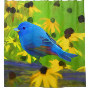 Indigo Bunting Painting - Original Bird Art