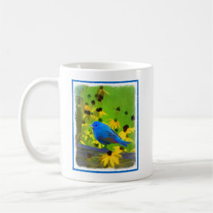 Indigo Bunting Painting - Original Bird Art Coffee Mug