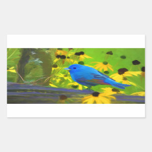 Indigo Bunting Painting - Original Bird Art Sticker