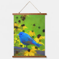 Indigo Bunting Painting - Original Wild Bird Art