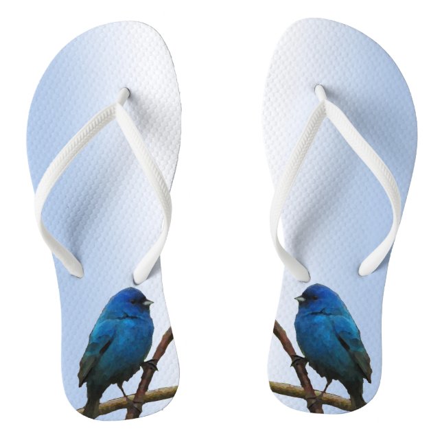 Indigo Buntings Flip Flops (Footbed)