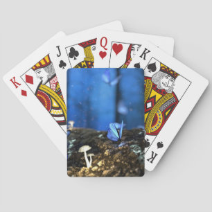 Indigo Butterfly and Mushroom Forest Bicycle Playi Playing Cards