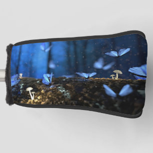 Indigo Butterfly and Mushroom Forest Golf Head Cover
