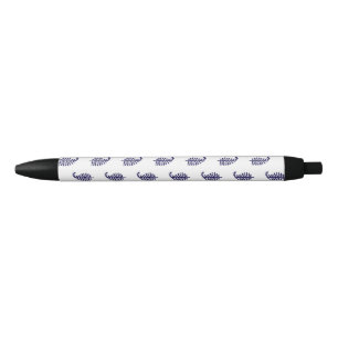 Indigo Coastal Leaf Tote Bag Gift Black Ink Pen