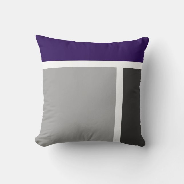 Indigo Colour Block Throw Pillow (Front)