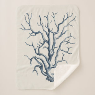Indigo Coral Sherpa Blanket