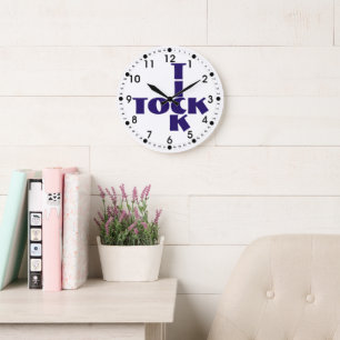 Indigo Crossword Tick Tock Text Large Clock