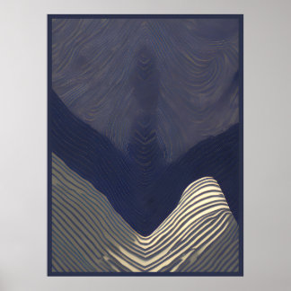 Indigo Currents: An Abstract Flow of Texture Poster