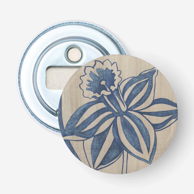 Indigo Daffodil Bottle Opener (Front)