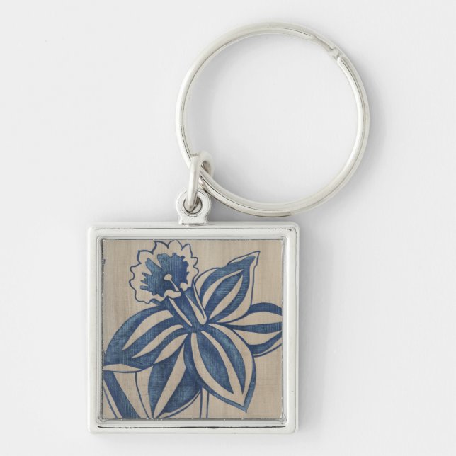 Indigo Daffodil Keychain (Front)