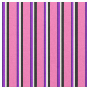 Indigo, Dark Violet, Beige, Black, and Hot Pink Fabric
