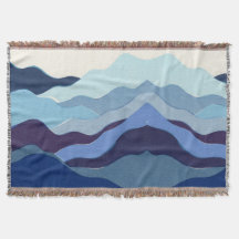 Indigo Denim Sky Mountain Ridge Blanket