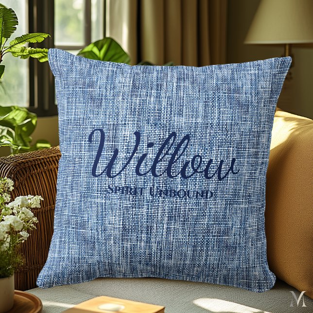 Indigo Denim Texture | Custom Rustic Home Decor Throw Pillow (Creator Uploaded)
