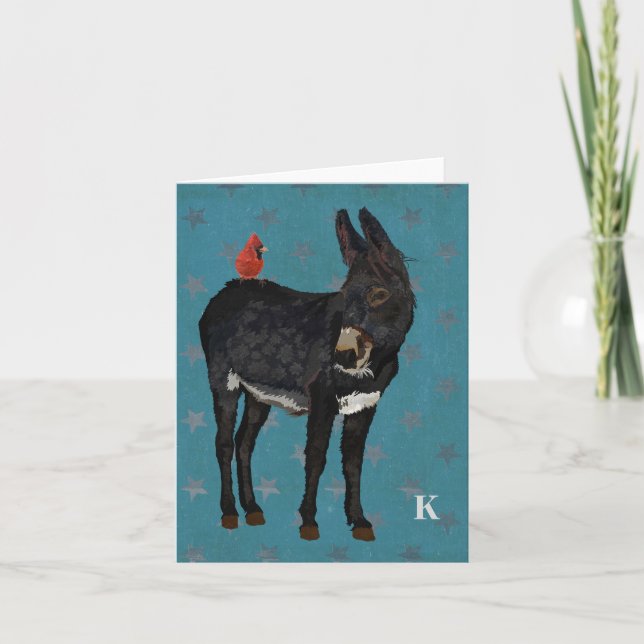 INDIGO DONKEY & CARDINAL Carte pour notes de monog (Devant)