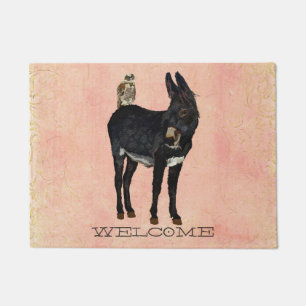 INDIGO DONKEY & OWL DoorMat