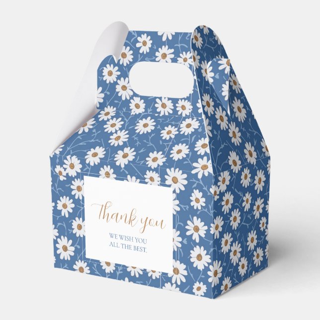 Indigo Dream Daisies Favor Box (Front Side)