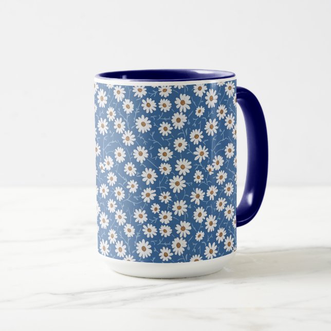 Indigo Dream Daisies Mug (Front Right)
