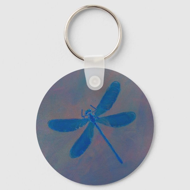 Indigo Dream Dragonfly Keychain (Front)