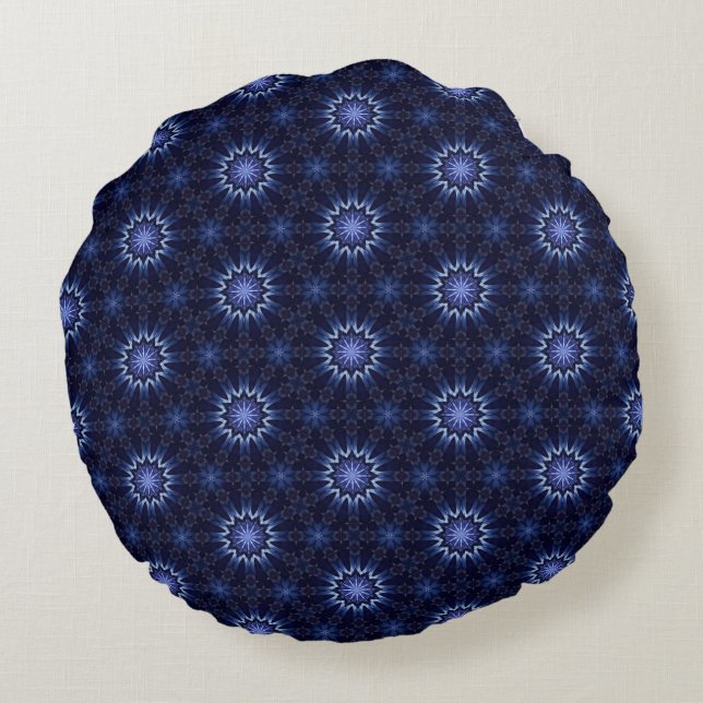 Indigo Dream Star Round Pillow (Back)