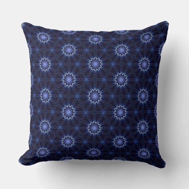 Indigo Dream Star Throw Pillow (Front)