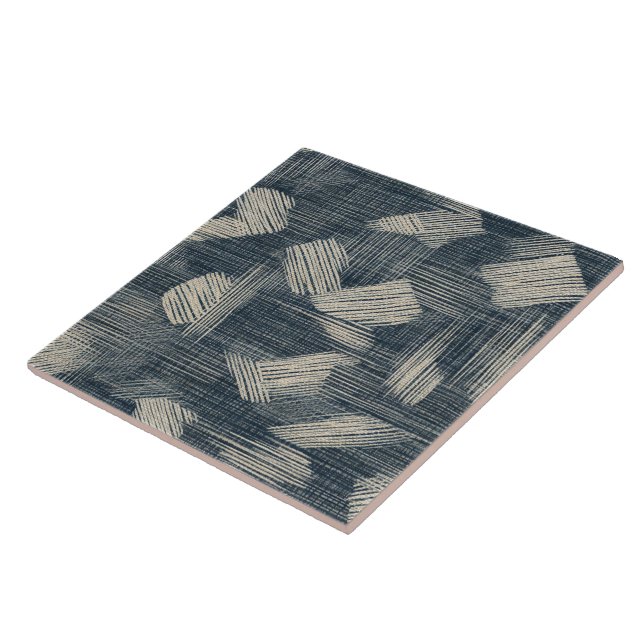 Indigo Dreams Unleashed Shibori Japanese Tile (Side)