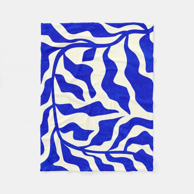 Indigo Elegance Fleece Blanket (Front)