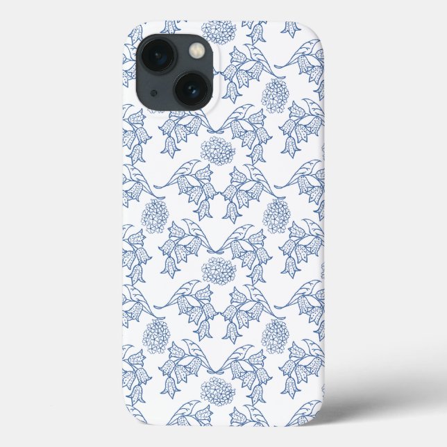 Indigo Ethnic Floral Imprimer Samsung Note 4 Coque (Verso)