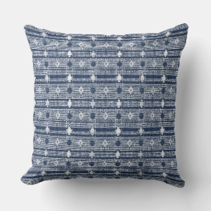 Indigo Ethnic Hmong Batik Throw Pillow