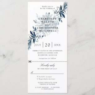 indigo faire-part de mariage floral avec rsvp atta