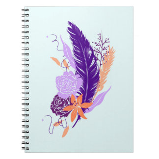 Indigo Feather Bloom Notebook