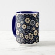 Indigo Floral Art | Burne-Jones Inspired Design