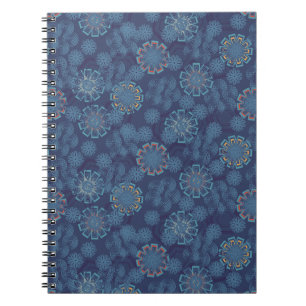 Indigo Floral Pattern Notebook