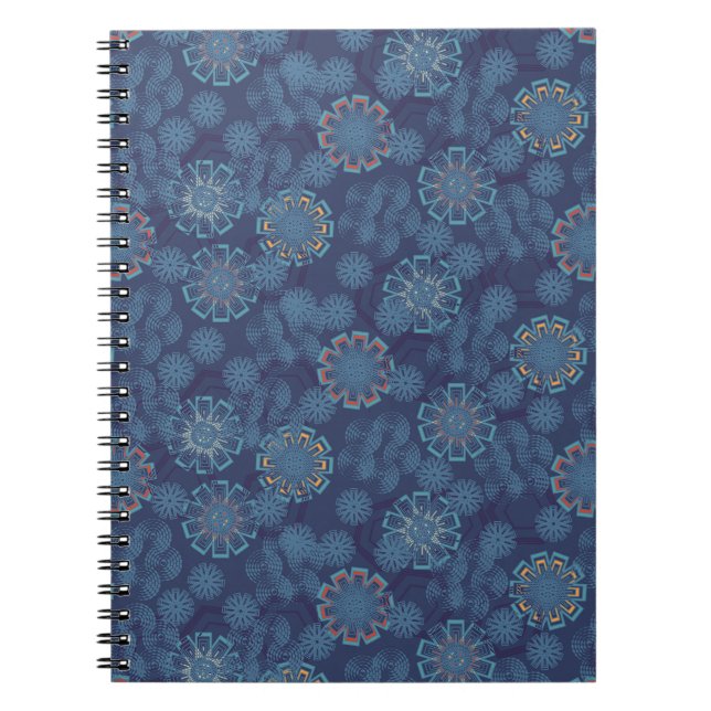 Indigo Floral Pattern Notebook (Front)