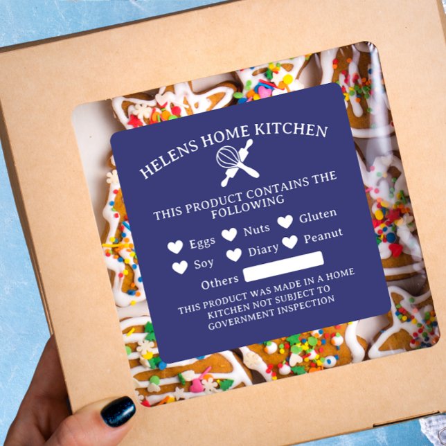 Indigo Food  Allergy Alert Bakery Sticker (Creator Uploaded)