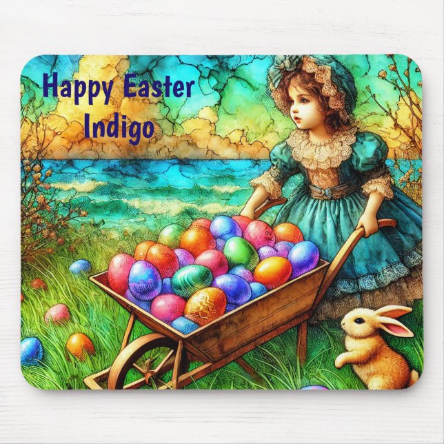 INDIGO ~ Girl with barrow of eggs ~ Mouse Pad (Front)