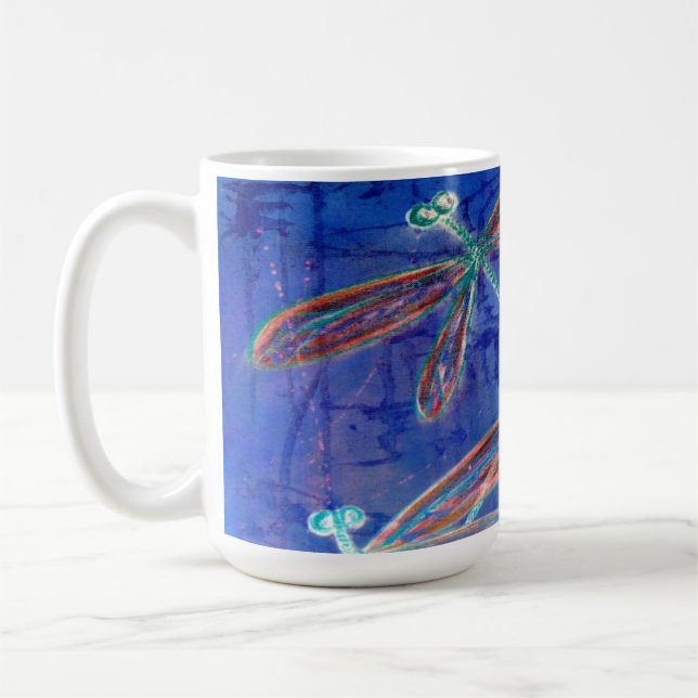Indigo Haze Dragonfly Flit Coffee Mug (Left)