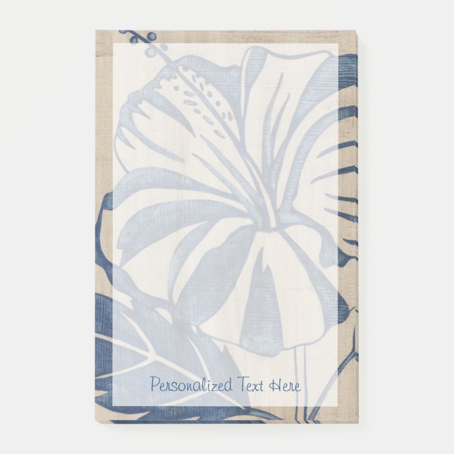 Indigo Hibiscus Post-it Notes (Front)
