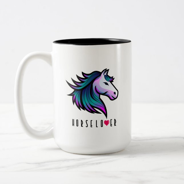 Indigo Horse Lover Mug Design (Left)