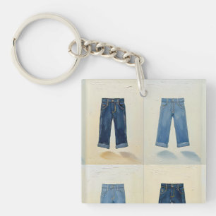 Indigo Icons Painterly Denim Art Denimhead Keychain