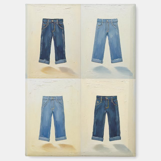 Indigo Icons Painterly Denim Art Denimhead Magnet (Front)