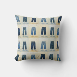 Indigo Icons Painterly Denim Art Denimhead Throw Pillow