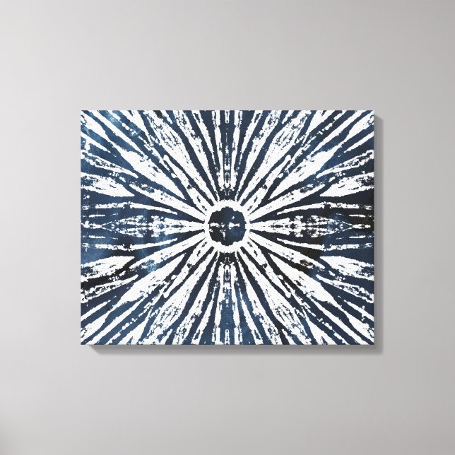 Indigo Ink Radial Motif Canvas Print (Front)