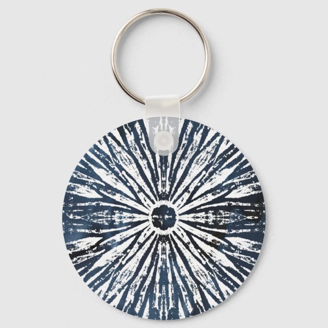 Indigo Ink Radial Motif Keychain (Front)