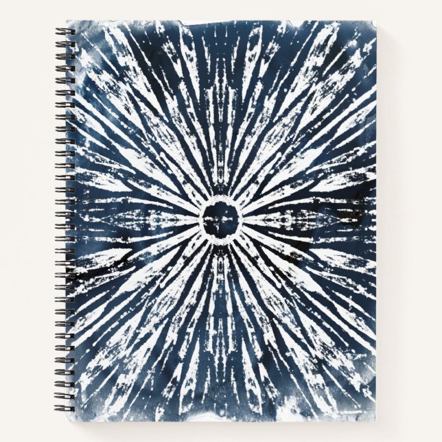 Indigo Ink Radial Motif Notebook (Front)