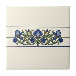 Indigo Iris Custom Background Frieze Tile