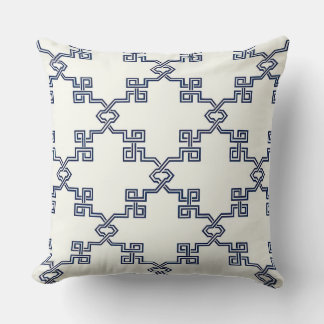 Indigo Lattice Designer Pillow