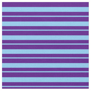 Indigo & Light Sky Blue Stripes/Lines Pattern Fabric