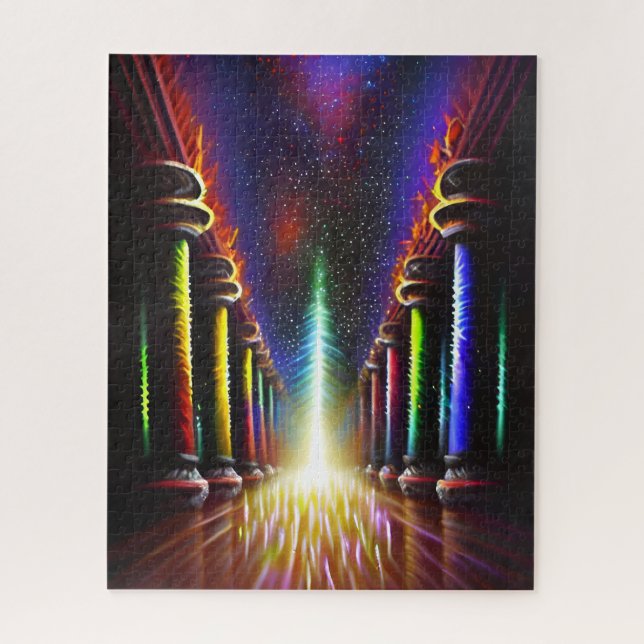 Indigo magic hallway leading to another dimension jigsaw puzzle (Vertical)