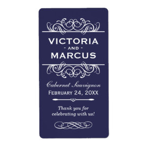 Indigo Mariage Vin bouteille Monogram Favoriser le