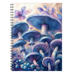 Indigo Milk Cap Mushroom Watercolor Notebook